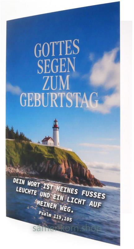 Faltkarte "Gottes Segen zum Geburtstag" / Ps. 119,105