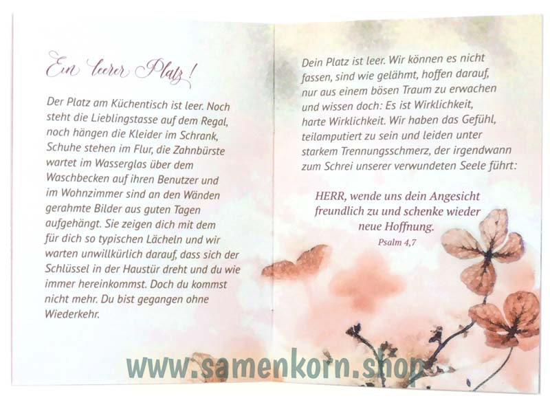 Mit Hoffnung leben / Grußheft