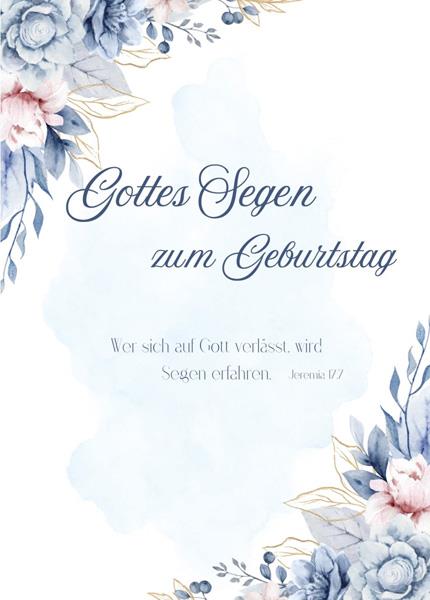 Postkarte "Gottes Segen zum Geburtstag " Jer. 17,7