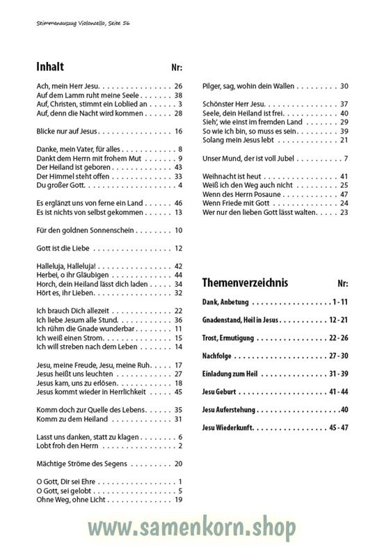 Lobt froh den Herrn / Stimmenauszüge Cello / Noten