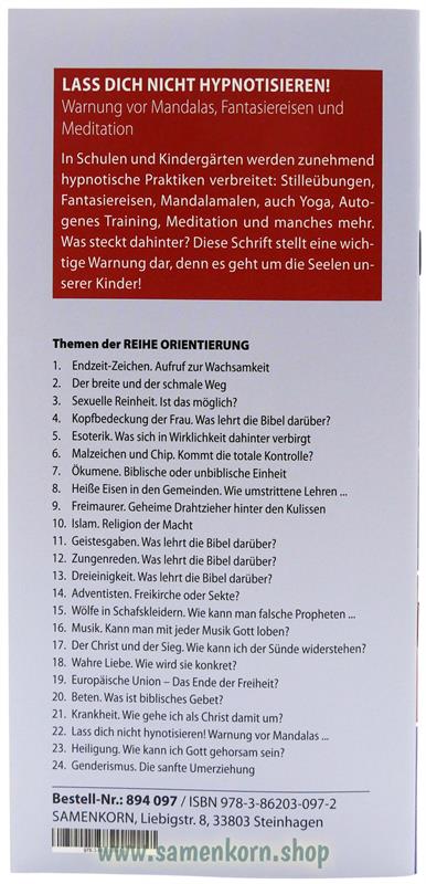Lass dich nicht hypnotisieren! Band 22  Reihe Orientierung / Heft