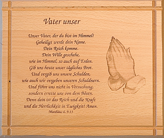 Wandbild mit Motiv "Vater unser ..." / 22 x 26 cm