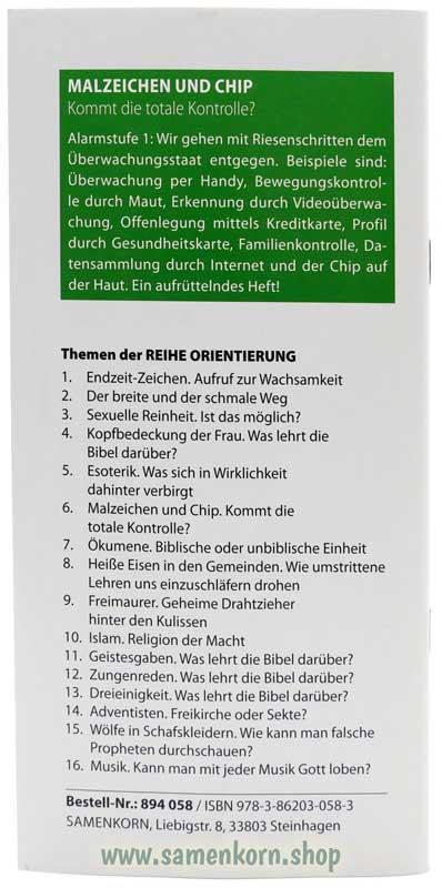 Malzeichen und Chip, Band 6  Reihe Orientierung / Heft
