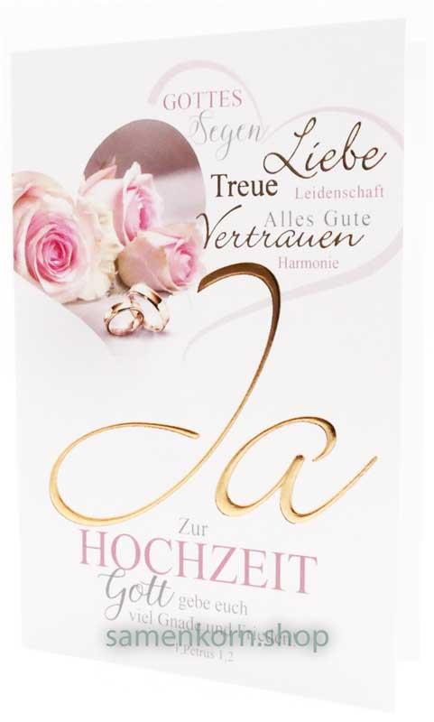 Faltkarte "Zur Hochzeit" / 1.Pet.1,2