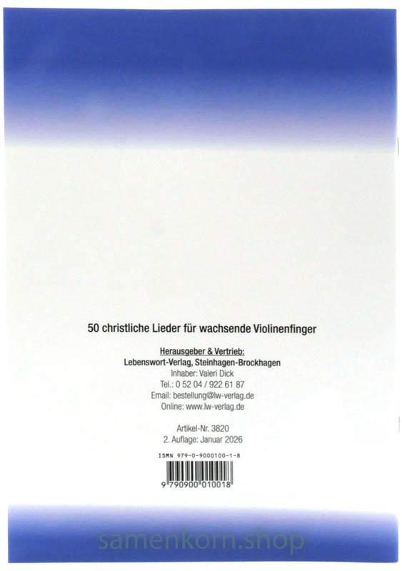50 christliche Lieder für wachsende Violinenfinger / Heft