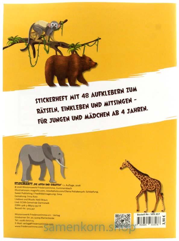 Stickerheft "Die Affen und Giraffen"