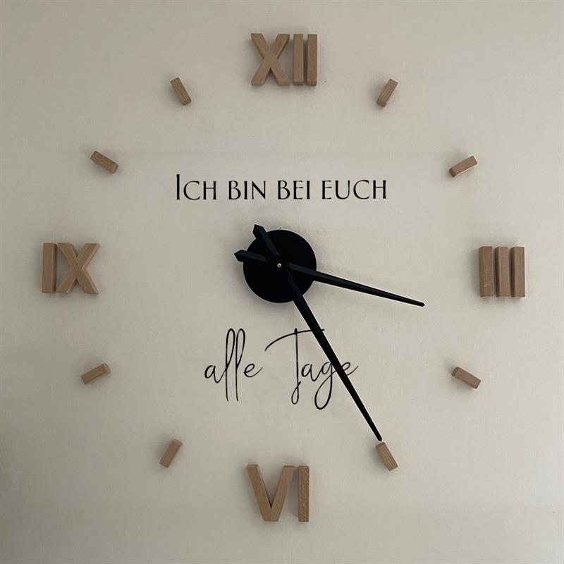 3D Wanduhr "Ich bin bei euch"