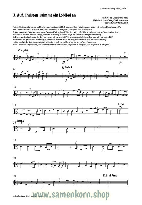 Lobt froh den Herrn / Stimmenauszüge Viola / Noten