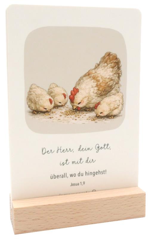 Kinderlernverse-Set mit Tieren / 10 Karten mit Holzblock