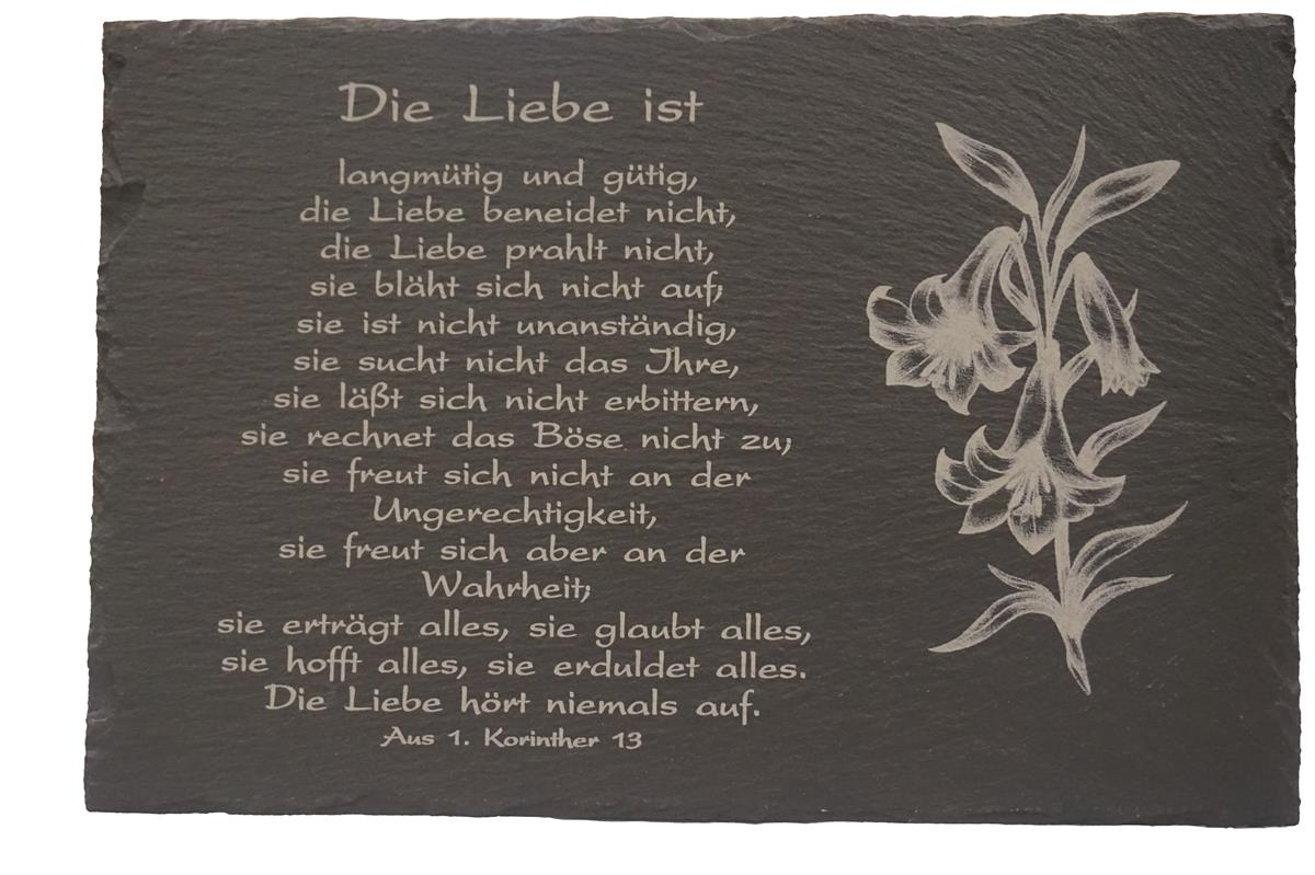 Schiefertafel "Die Liebe ist ..."