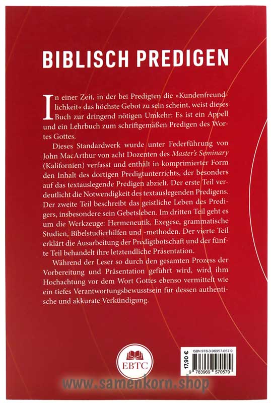 Biblisch predigen / Eine praktische Anleitung zur Auslegungspredigt / Buch