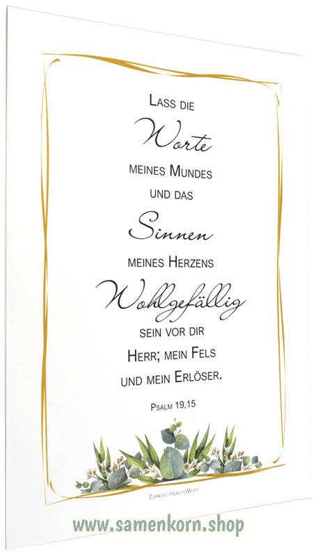 Poster A4 "Lass die Worte meines Mundes..." Psalm 19,15