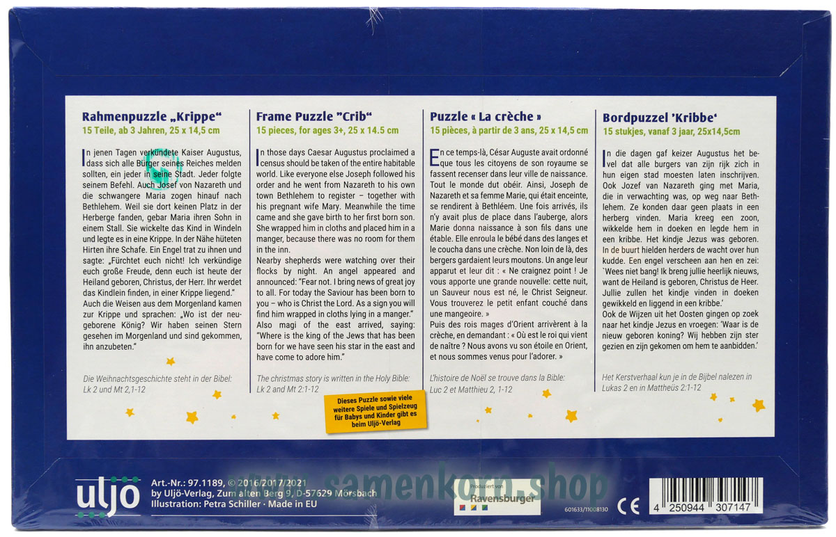 Rahmenpuzzle, 15 Teile, Krippe