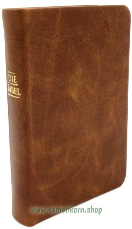 Elberfelder Pocketbibel, Leder Unique, Toffee braun/ Buch