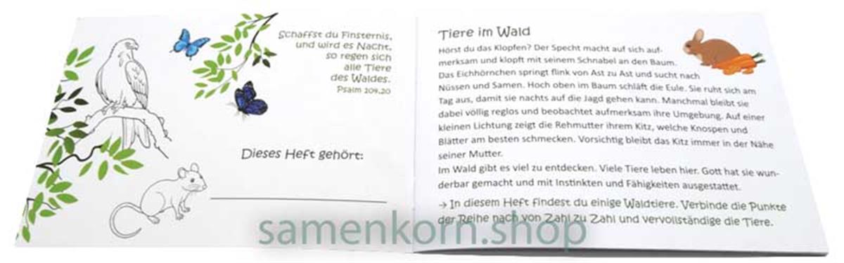 Mini-Rätselheft - Tiere im Wald  / Heft
