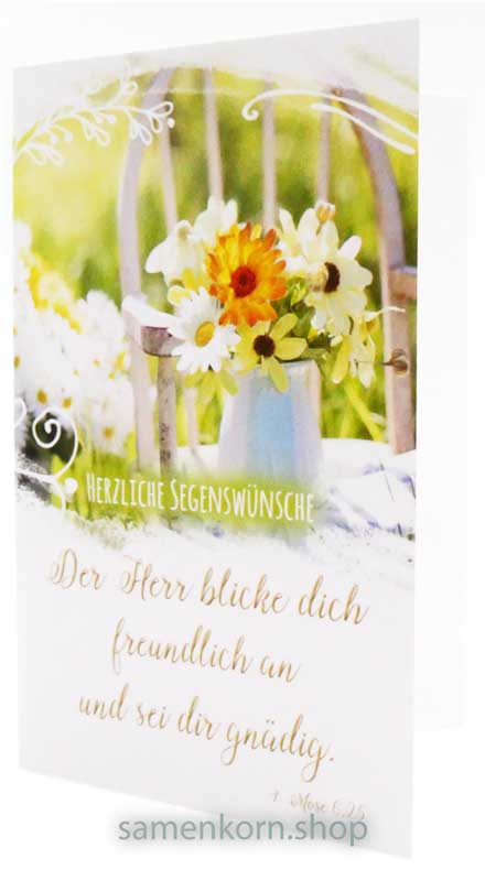 Kleinkärtchen Midi "Herzliche Segenswünsche" / 4. Mose 6,25