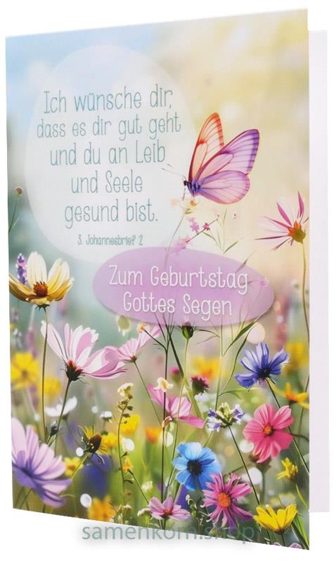 Faltkarte "Zum Geburtstag Gottes Segen"/ 3.Joh. 2