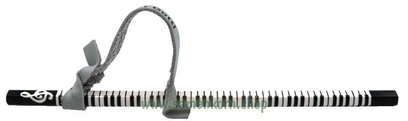 Bleistift "Klaviertastatur" mit Lederschlaufe, Text "Lobet Gott"