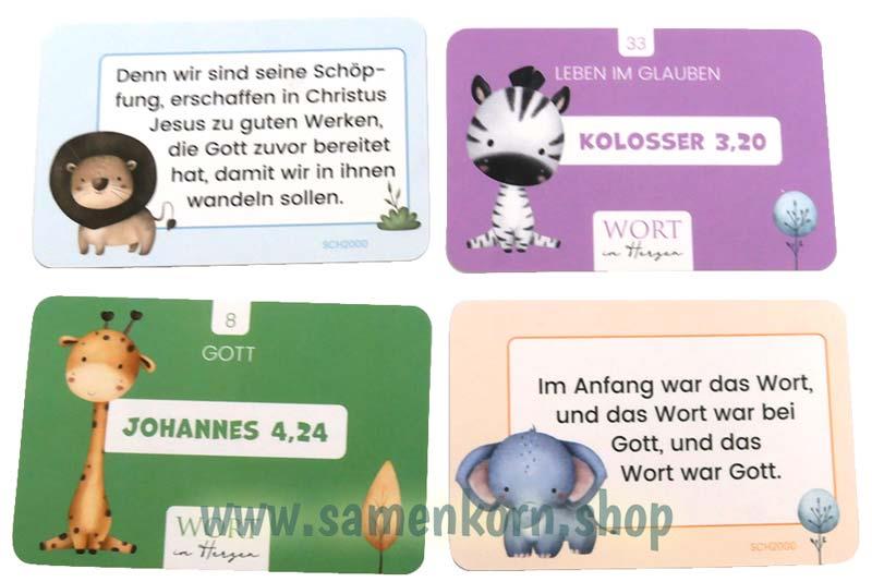Für Kinder - Wort im Herzen / 48 Lernkarten