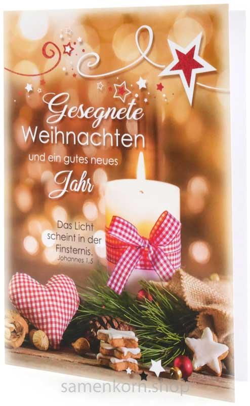Faltkarte "Gesegnete Weihnachten" Joh. 1,5