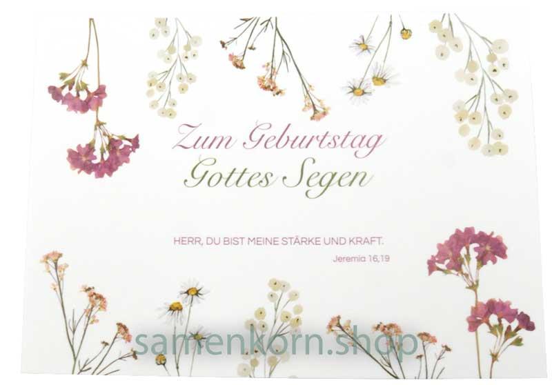 Postkarte "Zum Geburtstag Gottes Segen" Jer.16,19
