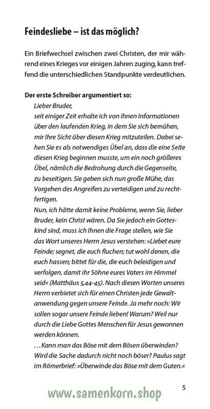 Feindesliebe, Band 29 Reihe Orientierung / Heft