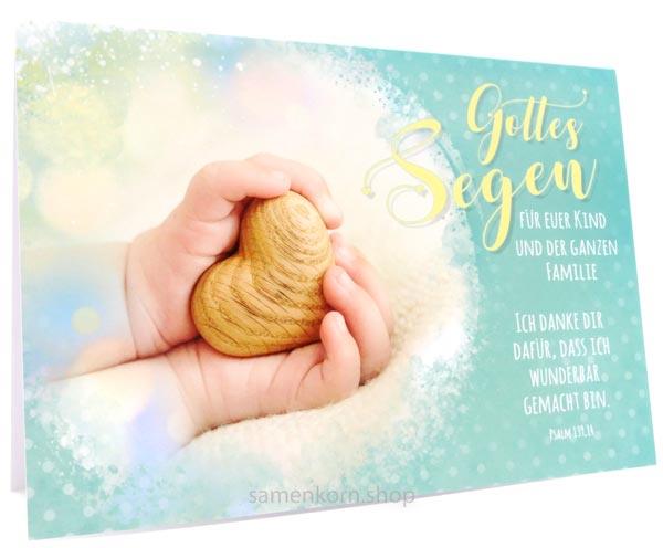 Faltkarte "Gottes Segen für euer Kind" Ps.139,14