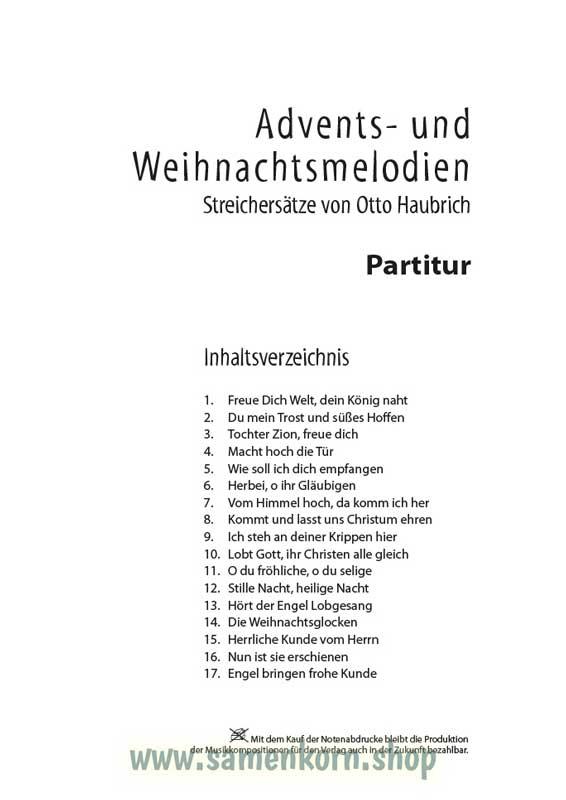 Advents- und Weihnachtsmelodien / Set: Partiturenheft und Stimmenauszüge