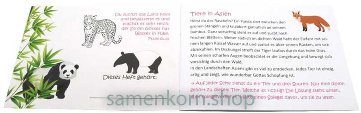 Mini-Rätselheft - Tiere in Asien  / Heft