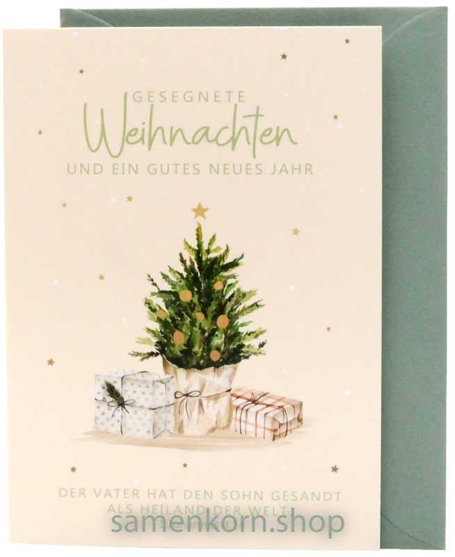 Faltkarte "Gesegnete Weihnachten" 1.Joh. 4,14