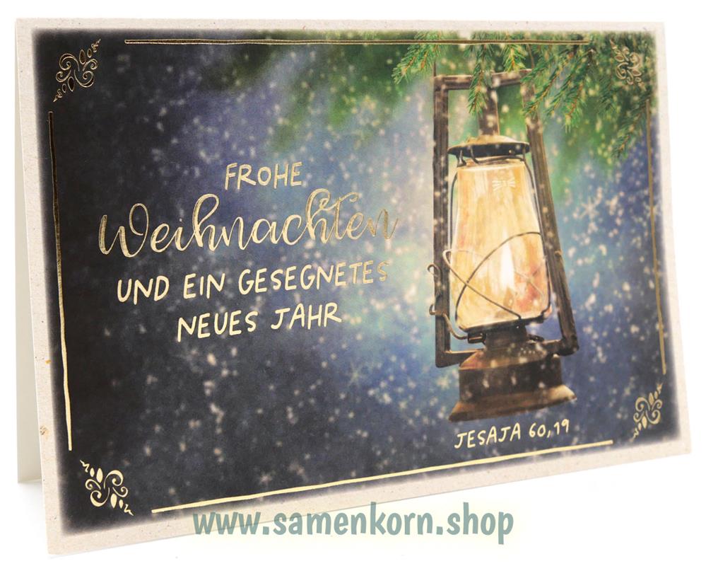 Doppelkarten zu Weihnachten "Öllampe"