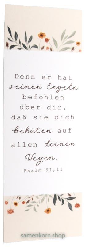Lesezeichen "Denn er hat seinen Engeln ..." - Psalm 91,11
