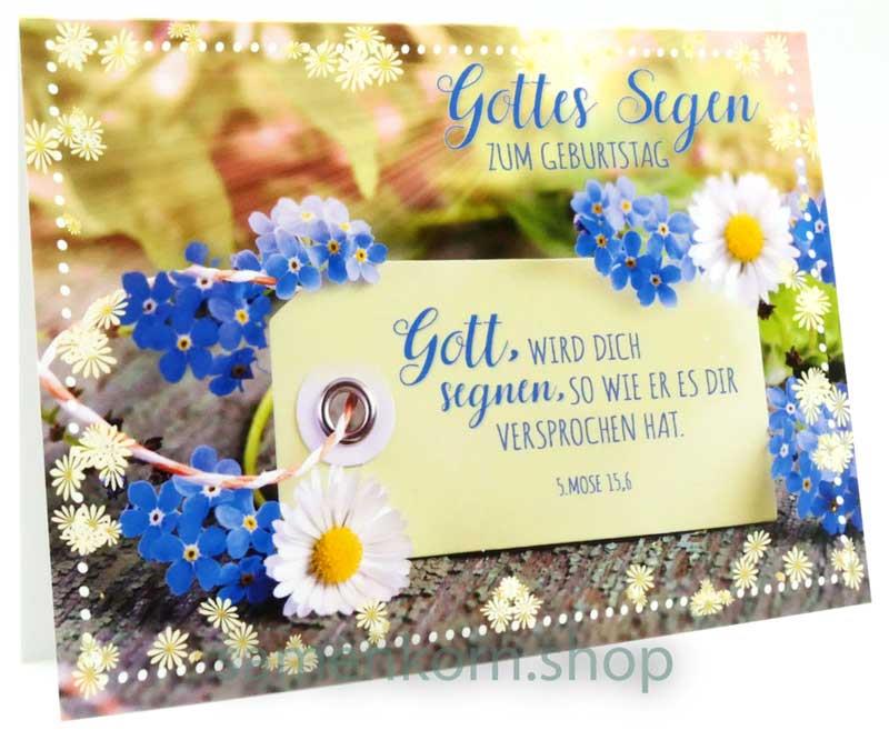 Faltkarte "Gottes Segen zum Geburtstag" 5.Mose 15,6