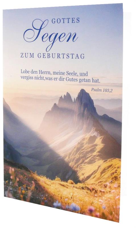 Faltkarte "Gottes Segen zum Geburtstag" / Ps. 103,2