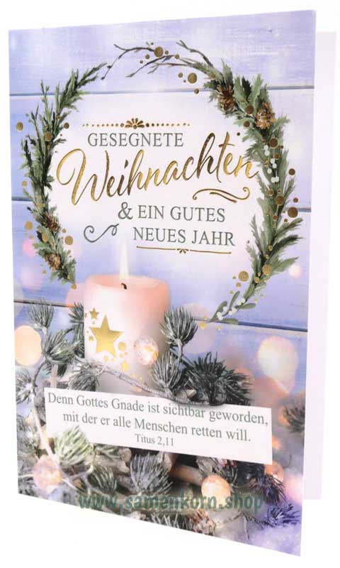 Faltkarte "Gesegnete Weihnachten" Titus 2,11