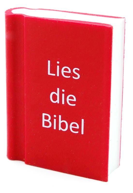 Radiergummi "Lies die Bibel", rot