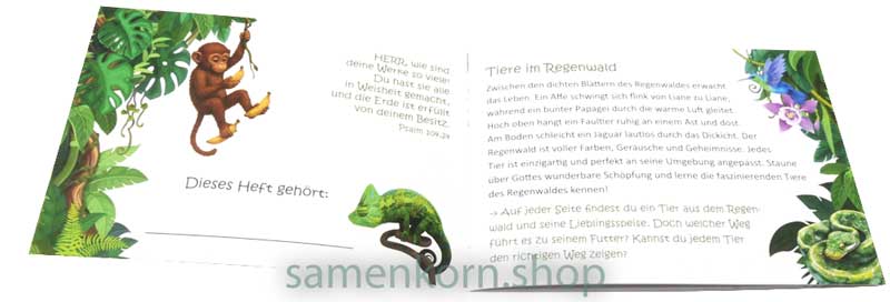 Mini-Rätselheft - Tiere im Regenwald / Heft