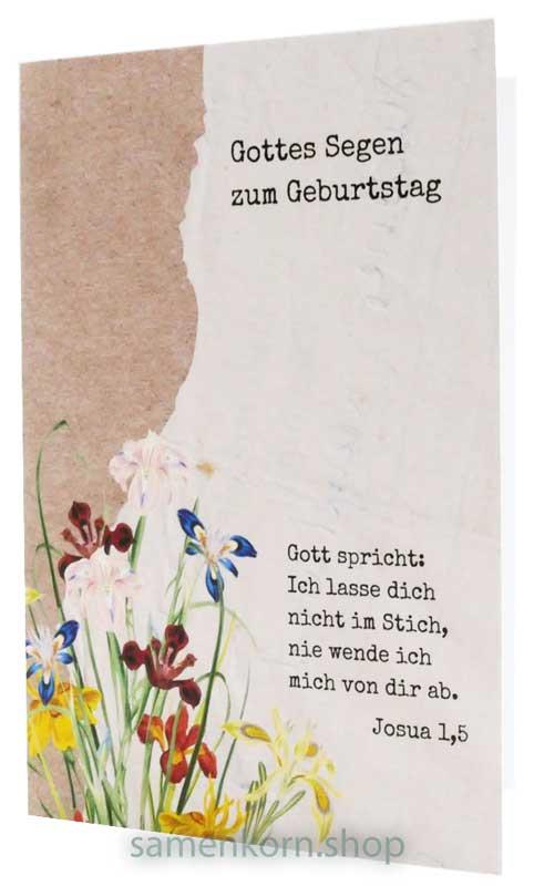 Faltkarte "Gottes Segen zum Geburtstag" / Jos. 1,5