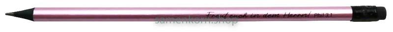 Bleistift mit Radiergummi Metallic "Freut euch..."