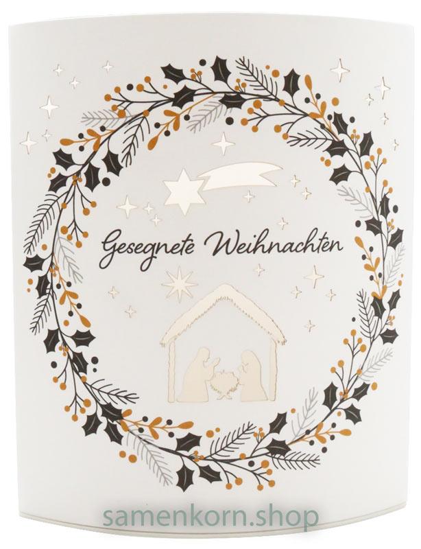Papier LED Leuchte "Gesegnete Weihnachten"
